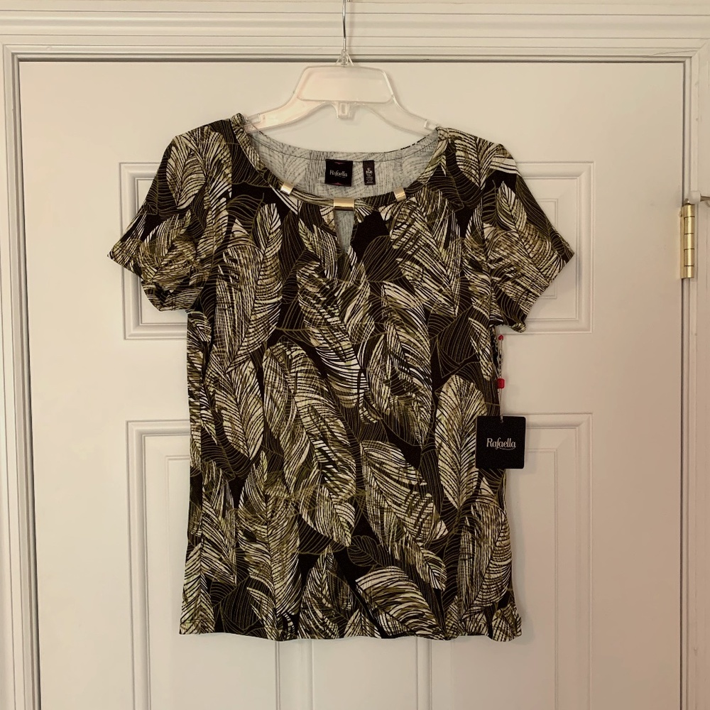 Rafaella Green Leaf Print T-Shirt S/P